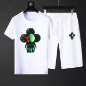 new louis vuitton lv hawaiian t shirt shorts blanc noir s_aa43b4